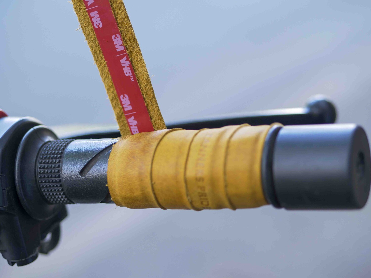 Leather Bike Handle Grips (Mustard)