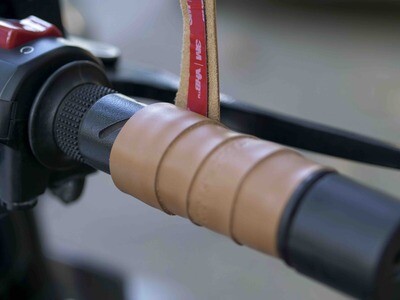 Leather Bike Handle Grips (Camel)