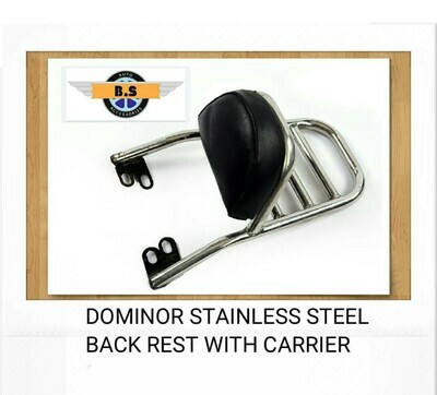 Bajaj Dominar Stainless Steel Back Rest with Carrier