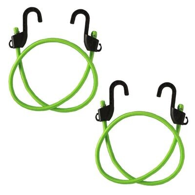 Grappler Bungee Tie-Down-36 inches -Fluorescent Green-8mm-Pack of 2