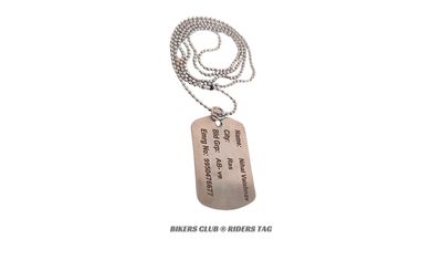 BIKERS CLUB RIDERS TAG + CHAIN