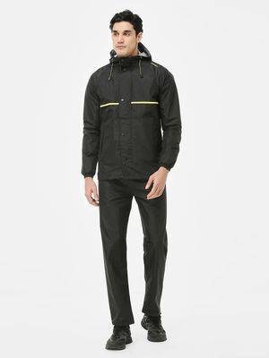 Zeel Foliage Black Lime Rainwear Set