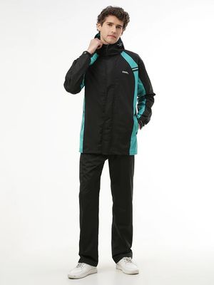 Zeel Go Hike Black &amp; Green Rainwear Set