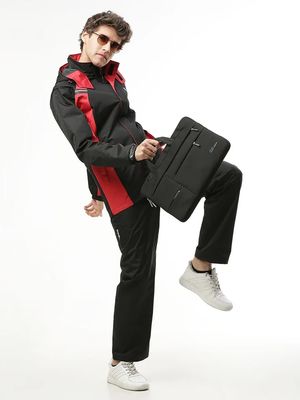 Zeel Go Hike Black &amp; Red Rainwear Set