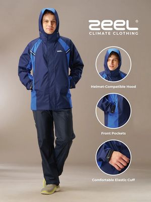 Zeel Go Hike Navy &amp; Blue Rainwear Set