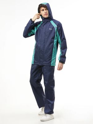 Zeel Go Hike Navy &amp; Green Rainwear Set