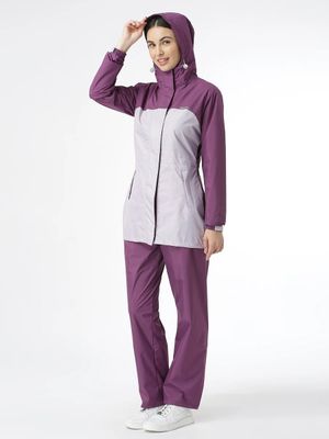 Zeel Premium Solid Women Rain Coat Violet