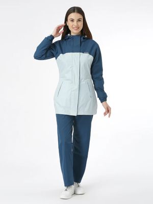 Zeel Premium Solid Women Rain Coat Dark Teal
