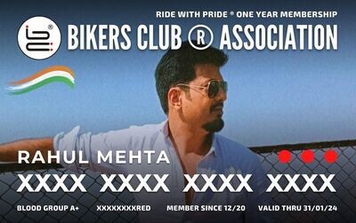 RENEW YOUR MEMBERSHIP + RIDERS TAG + MEDICAL ID + BLOOD GROUP