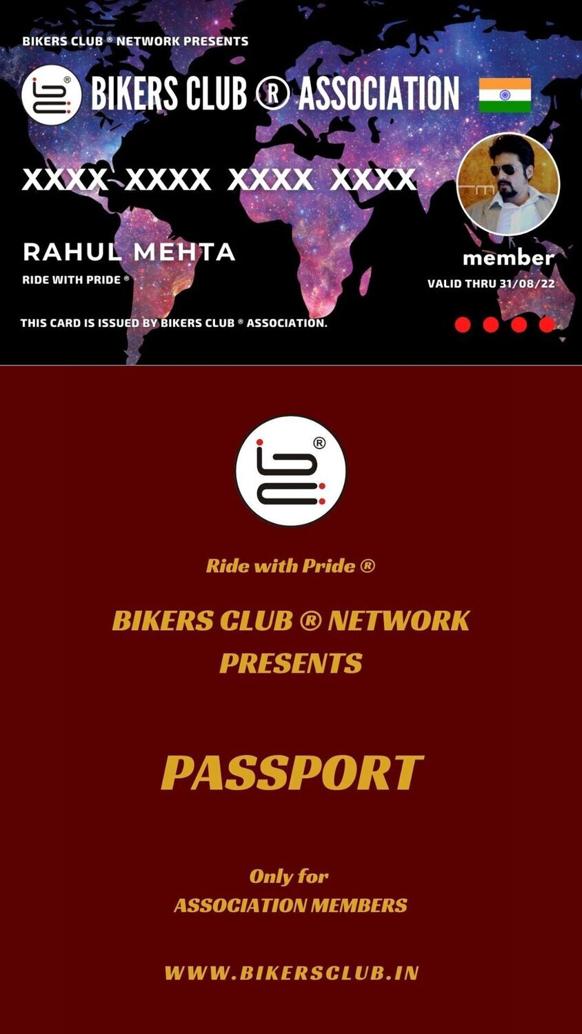 BC-NEW-MEMBERSHIP + PASSPORT  + T-SHIRT + MEDICAL ID + BLOOD GROUP