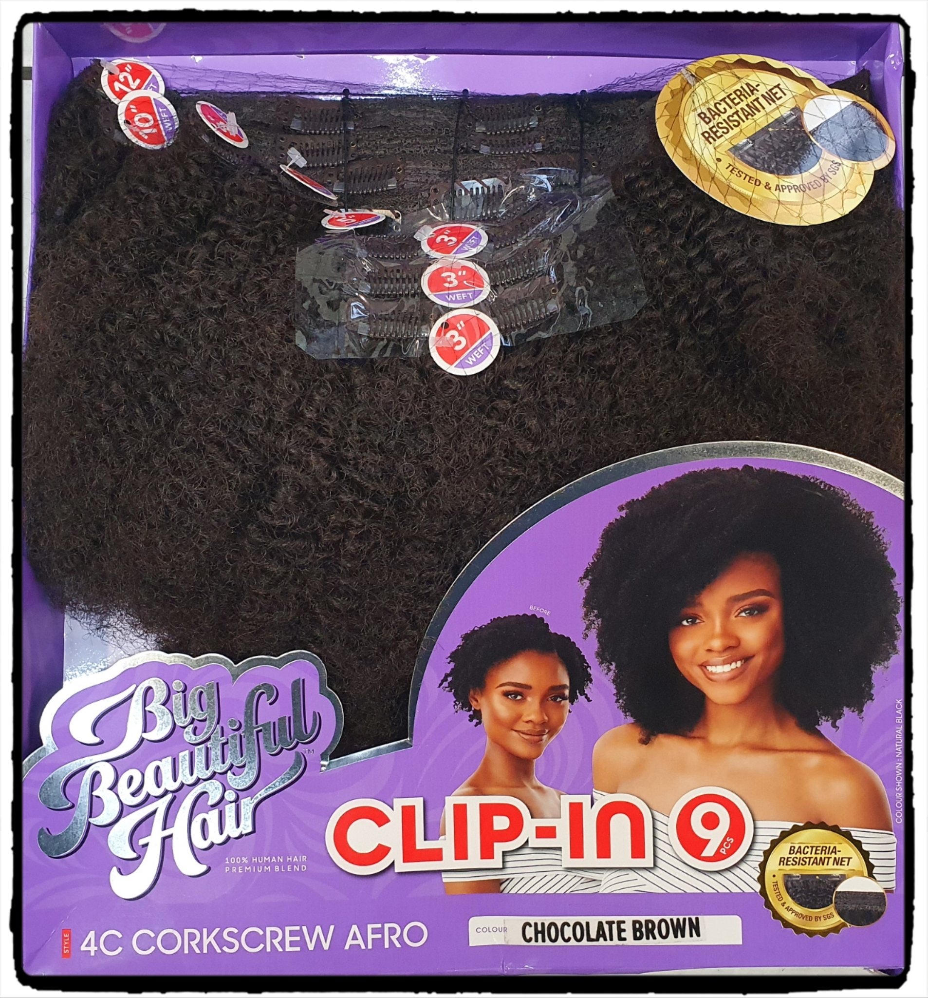 Outre Big Beautiful Hair - Extensions Clip-In 9PCS - 4C Corkscrew Afro