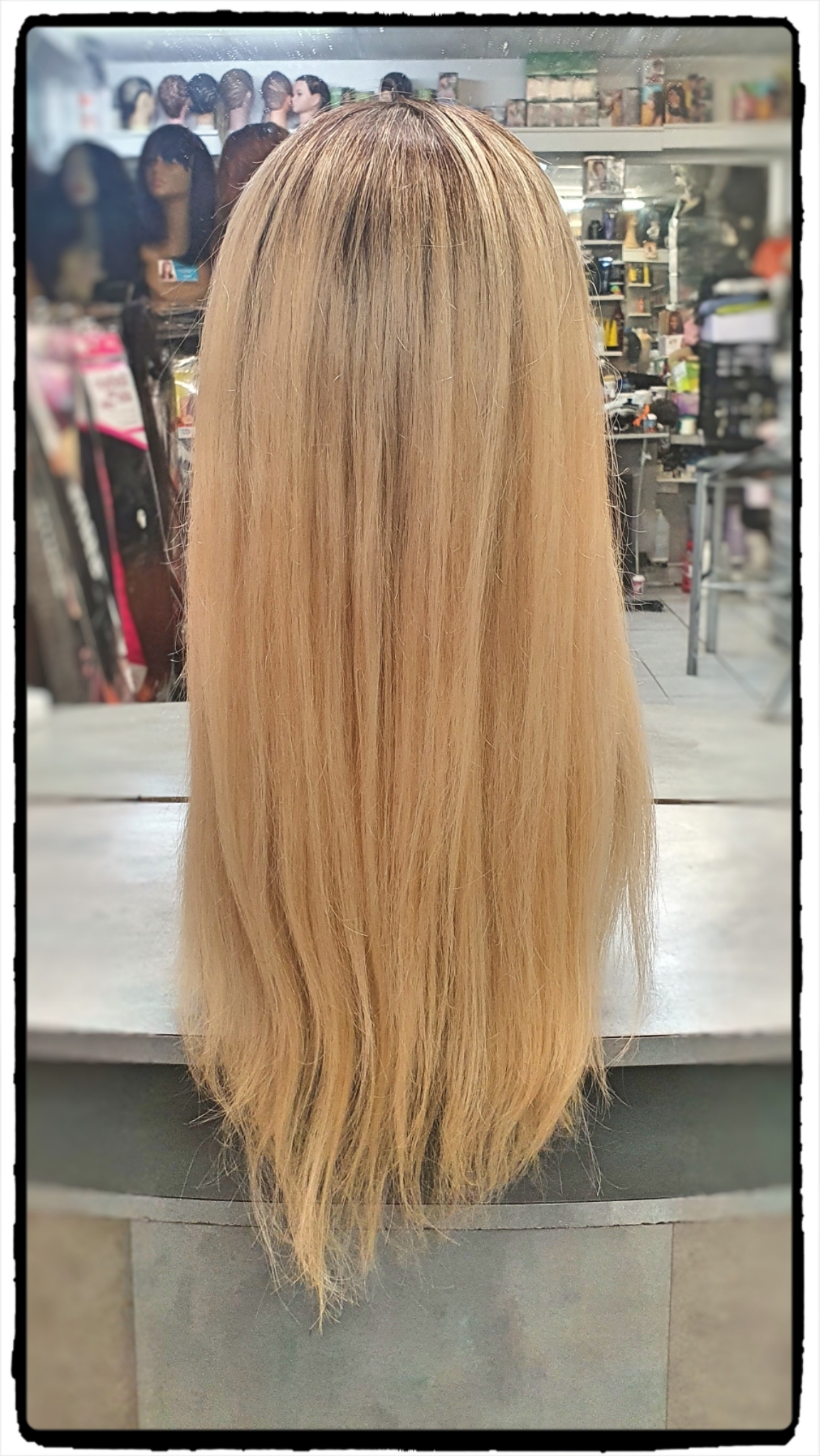 Perruque Bresilienne Full Lace Ombrée Blonde 18 pouces