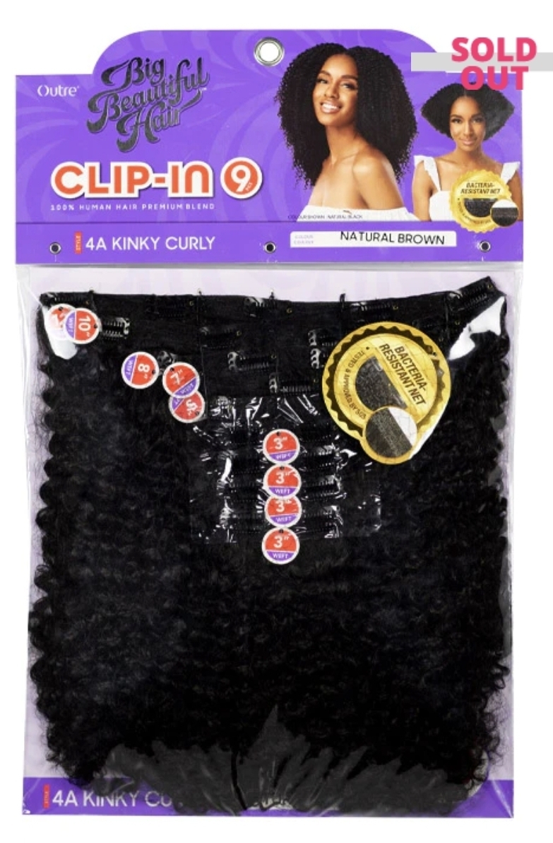 Outre Big Beautiful Hair - Extensions Clip-in 9PCS - 4A KINKY CURLY