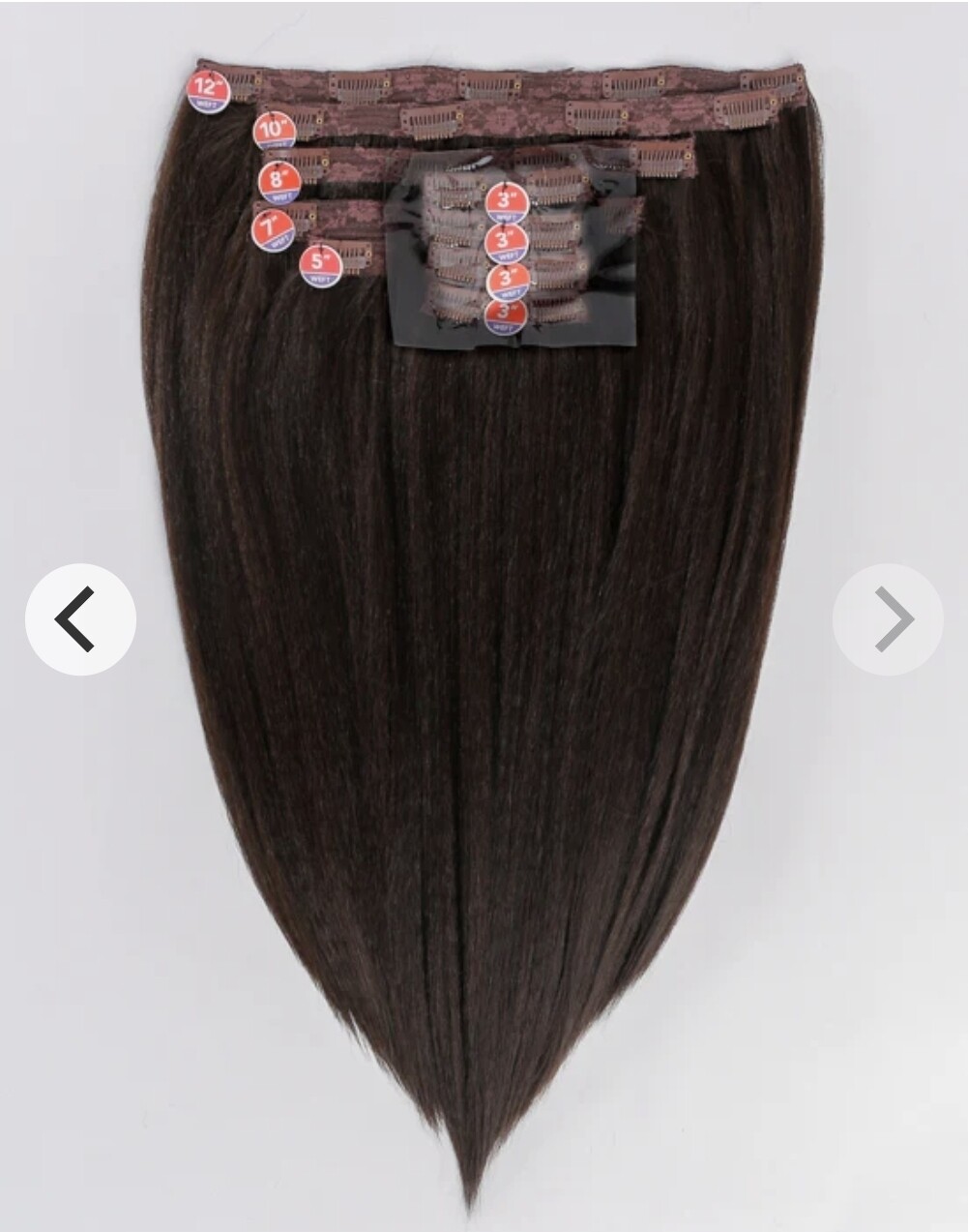 Extensions De Cheveux Clips Acajou - 70 Cm Synthétiques Droites - Neuf Avec étiquettes