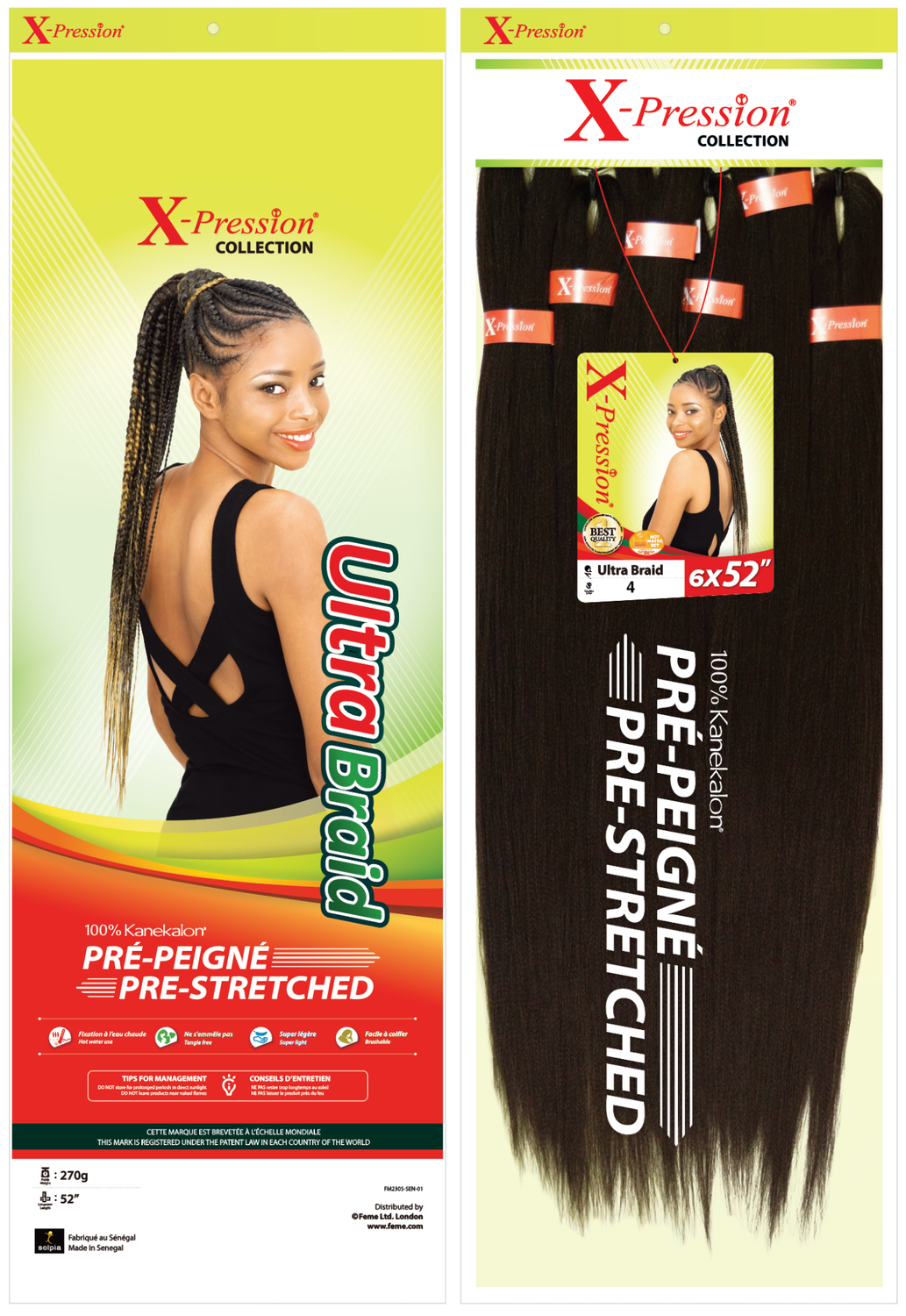 X-Pression 6x Ultra Braid Pre Stretched 52"
