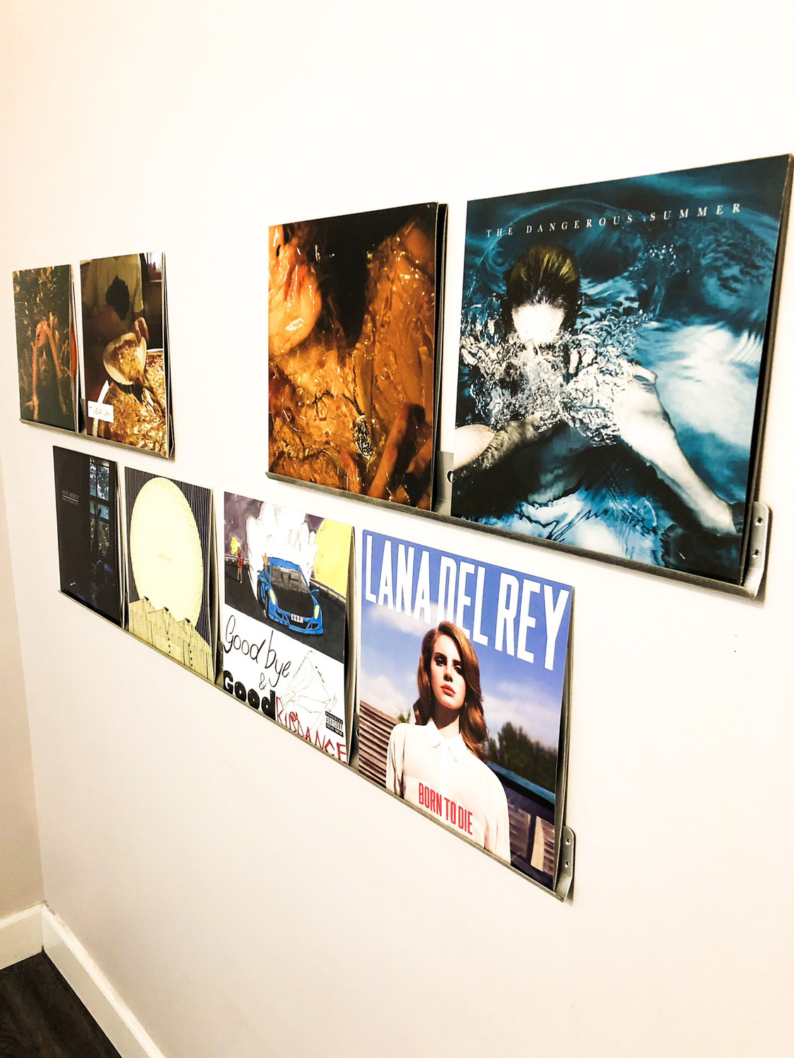 Large Vinyl Record Shelf | Multiple Record Vinyl Frame | Extendable Aluminum Hanging Shelves for Multiple 12” LP Vinyl Records