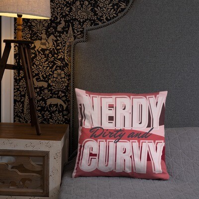 Nerdy, Dirty, and Curvy Throw Pillow