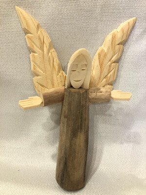Angel With Carved Wings Ornament