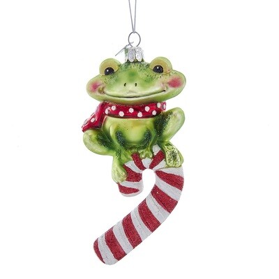 Frog With Candy Cane