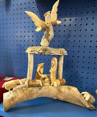 Carved Driftwood Nativity