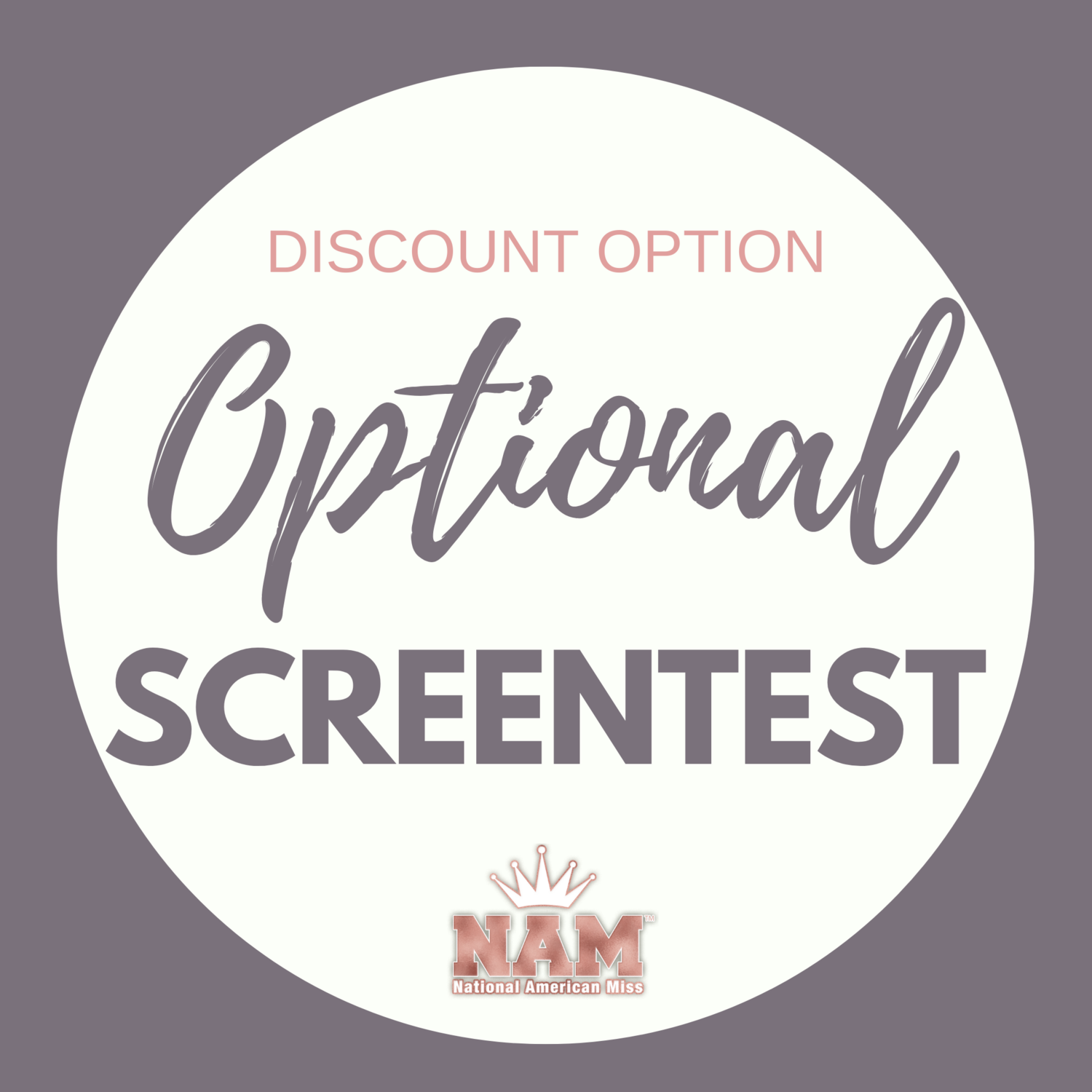 Optional Screentest Contest Discount
