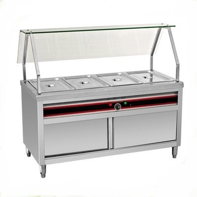BAIN MARIE 4 X 1 / 1 : WITH CABINET & GLASS