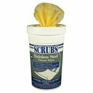 DYM 91930 SCRUBS STAINLESS STEEL WIPES CLEANER WIPES 9.25X10.5 30/CN 6CANS/CS