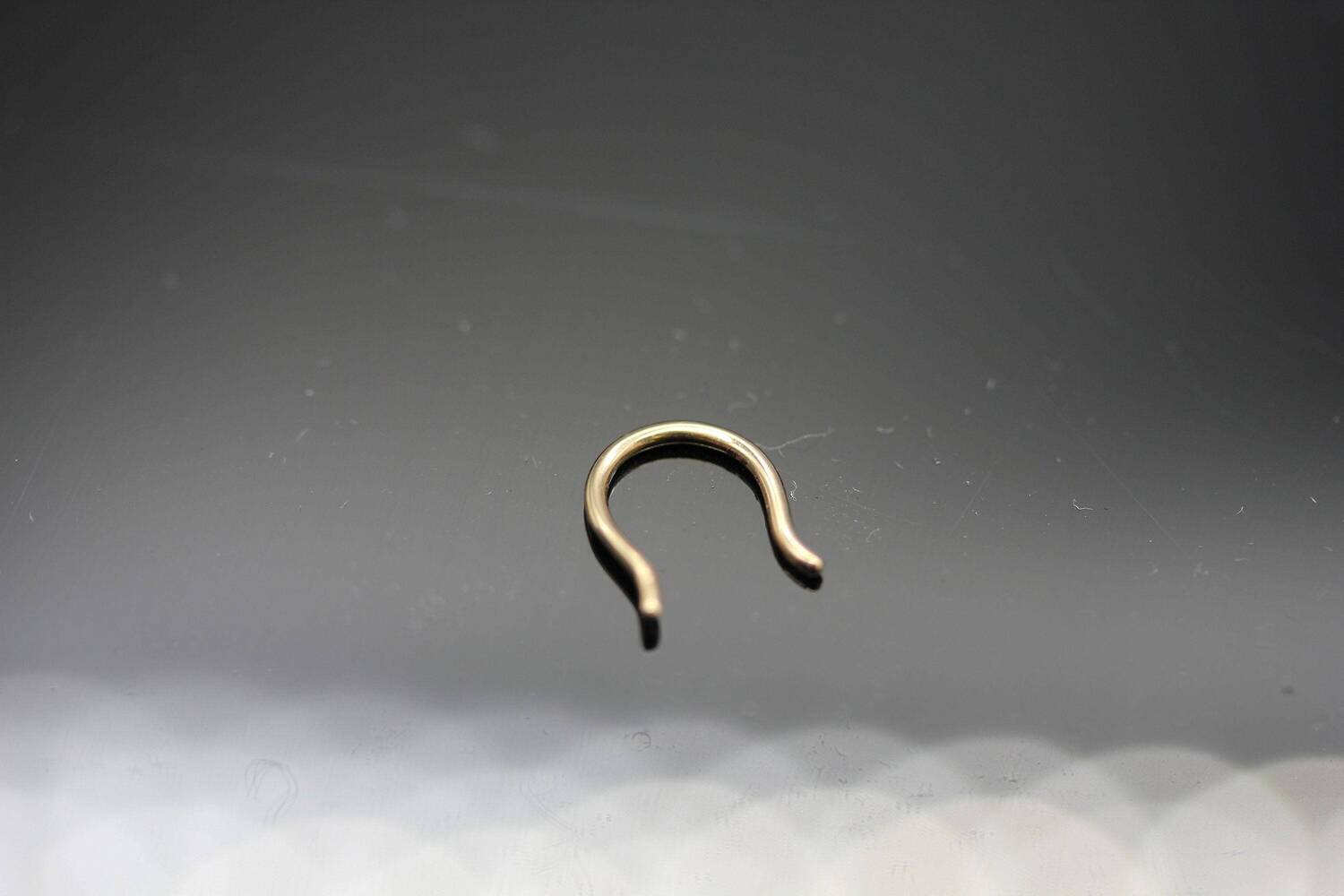 16g or 18g Solid 14k Gold (NOT plated or filled) Septum Retainer