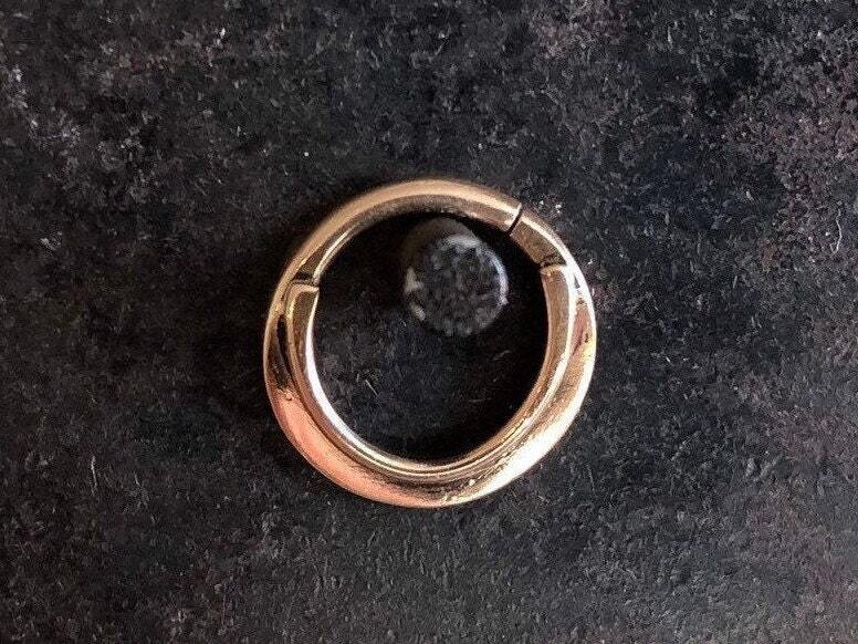 16g or 18g  Solid Gold (NOT plated or filled)Double Septum Ring