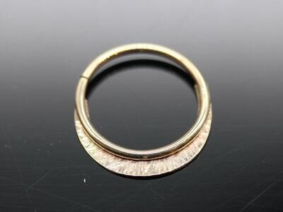 16g or 18g Solid 14k Gold (NOT plated or filled) Texture Seamless double Ring