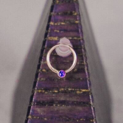 16g or 18g Solid 14k Gold (NOT plated or filled) Ring With 1.8mm Amethyst