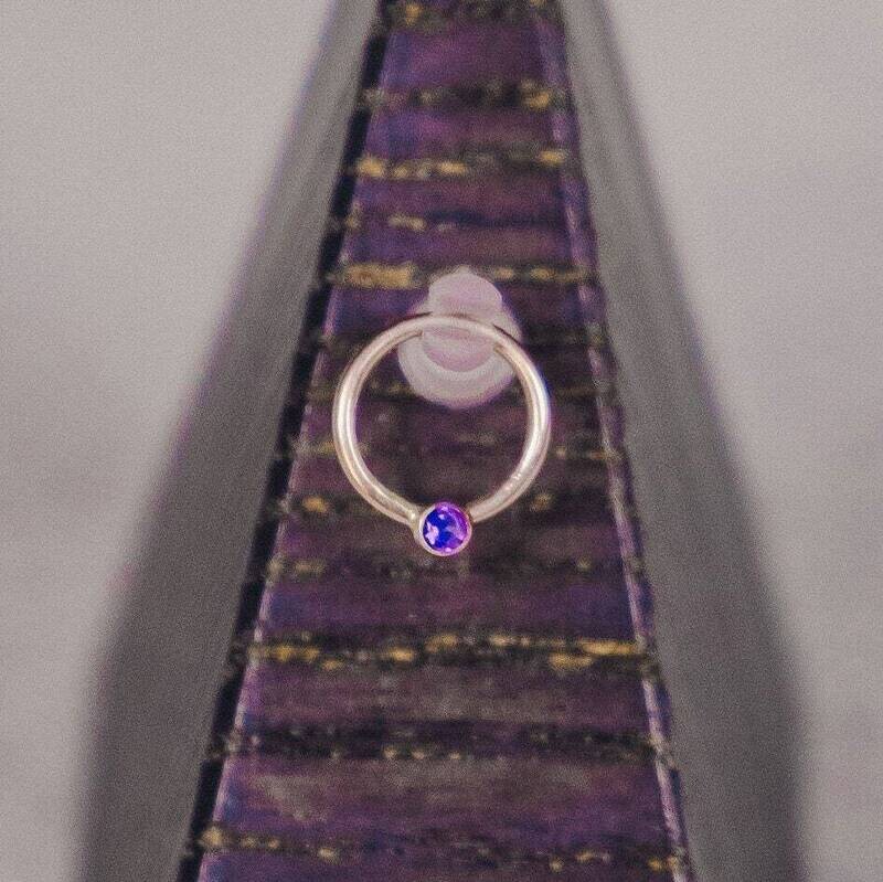 16g or 18g Solid 14k Gold (NOT plated or filled) Ring With 1.8mm Amethyst