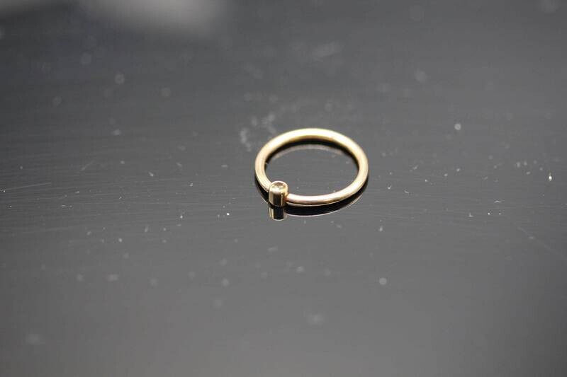 16g 5/16  Solid 14k Gold  (NOT plated or filled)  With Real 2mm Yellow Sapphire