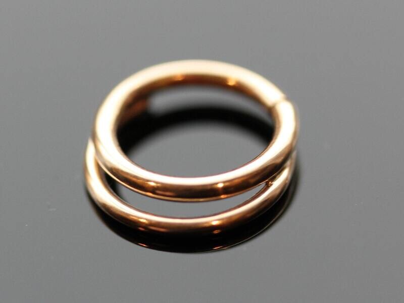 16g or 18g  Solid 14k Gold (NOT plated or filled) Double Curved Seamless Ring