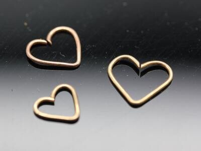 16g or 18g Solid Gold (NOT plated or filled) Heart Seamless Ring