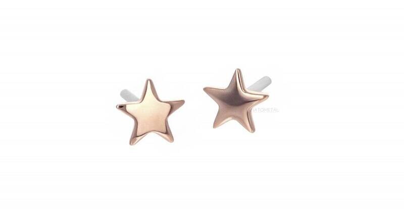Anatometal 4mm Star threadless ends are made out of solid 18k Gold