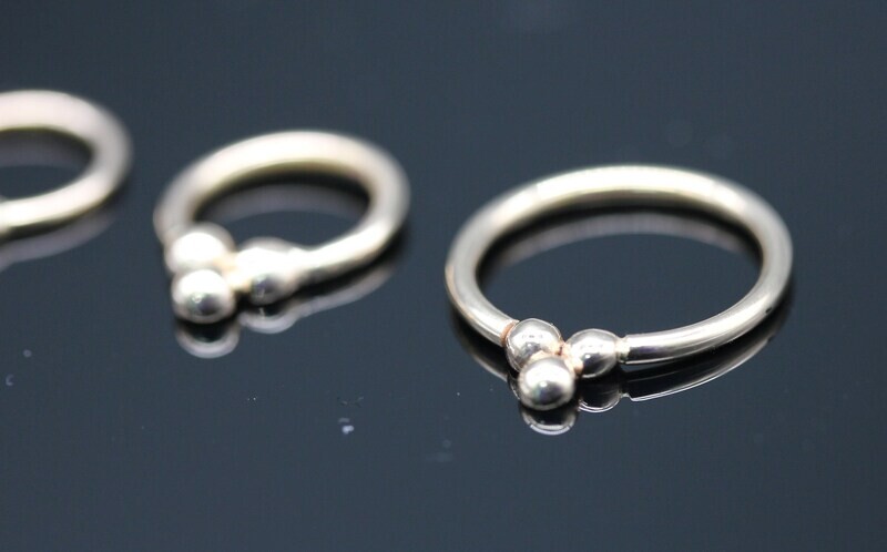 16g or 18g Solid 14k Gold (NOT plated or filled) Trinity Seamless Ring