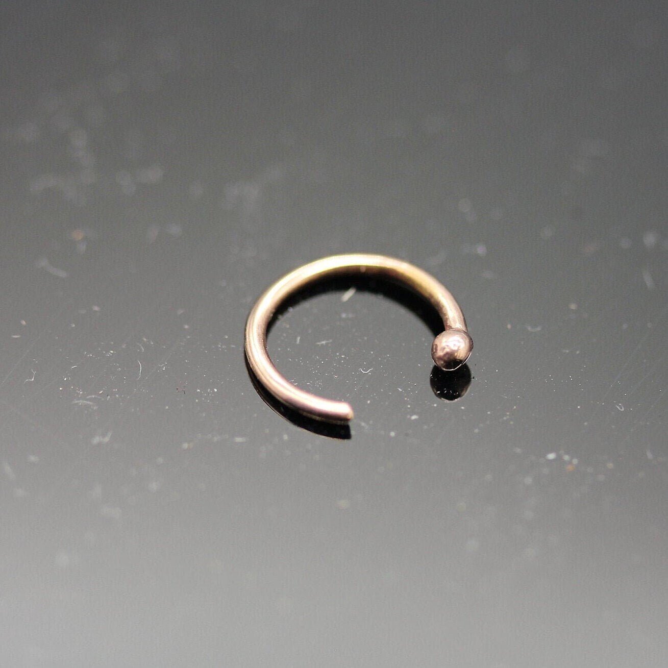 14kt Gold (NOT plated or filled)  Open Hoop | Dot Open Hoop
