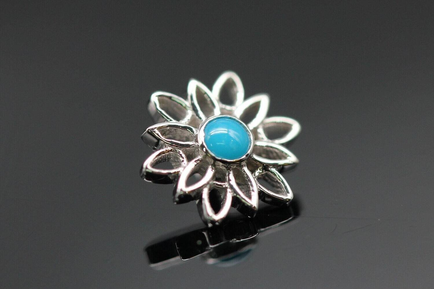 BVLA White Gold Threaded Marisol with Turquoise
