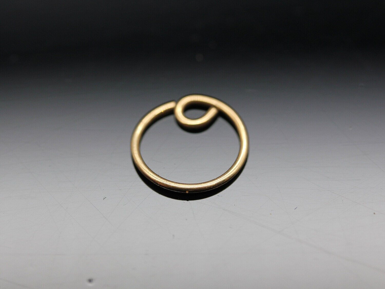 20g Solid Gold (NOT plated or filled) Seamless Ring with loop detail