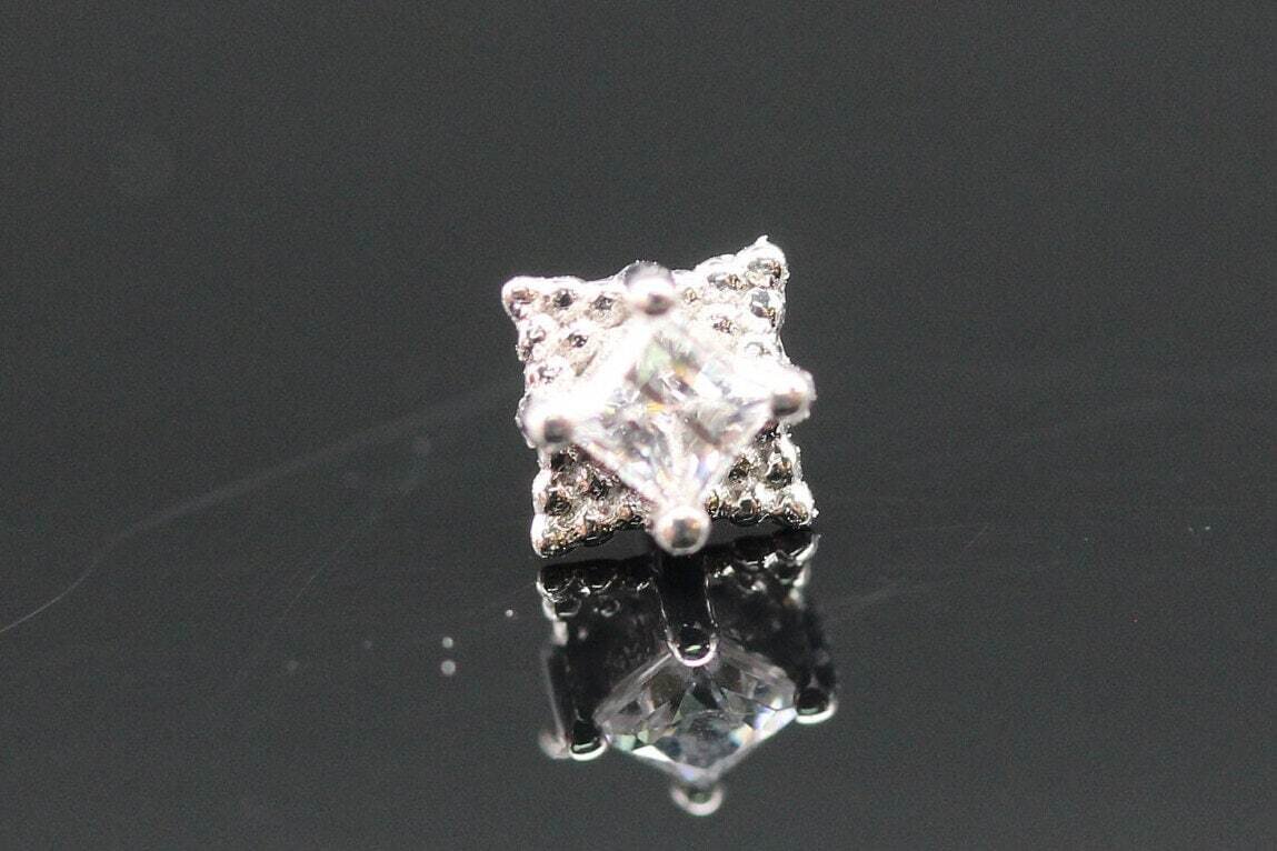 BVLA White gold pin princess mini Kandy with white cz