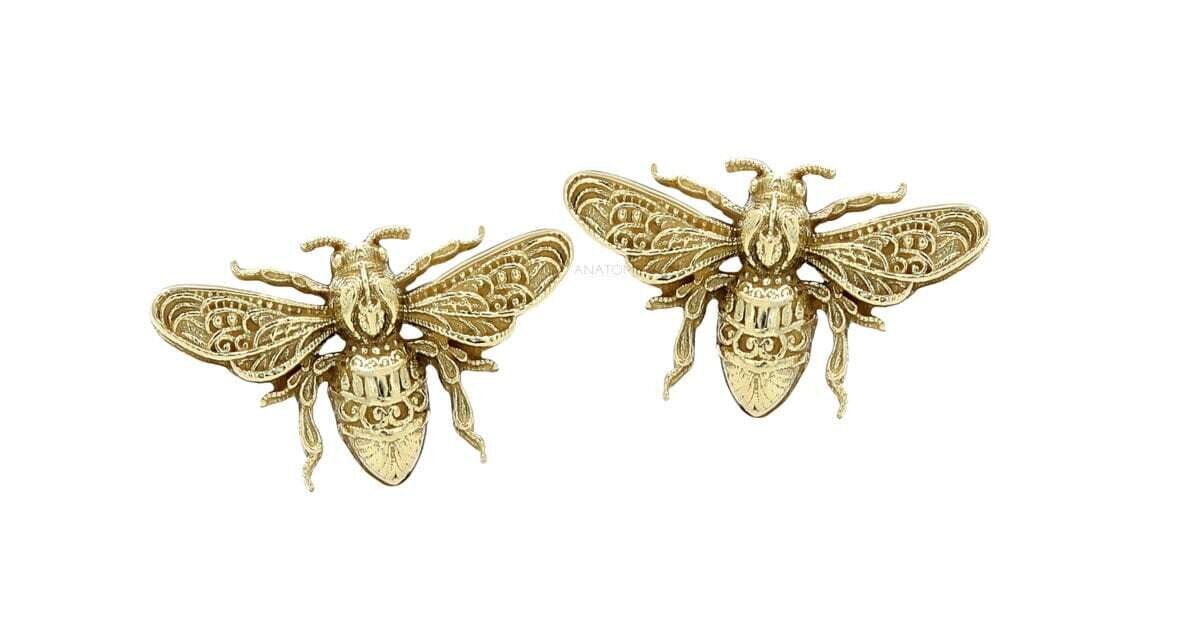 Anatometal Bee threadless ends are made out of solid 18k Gold