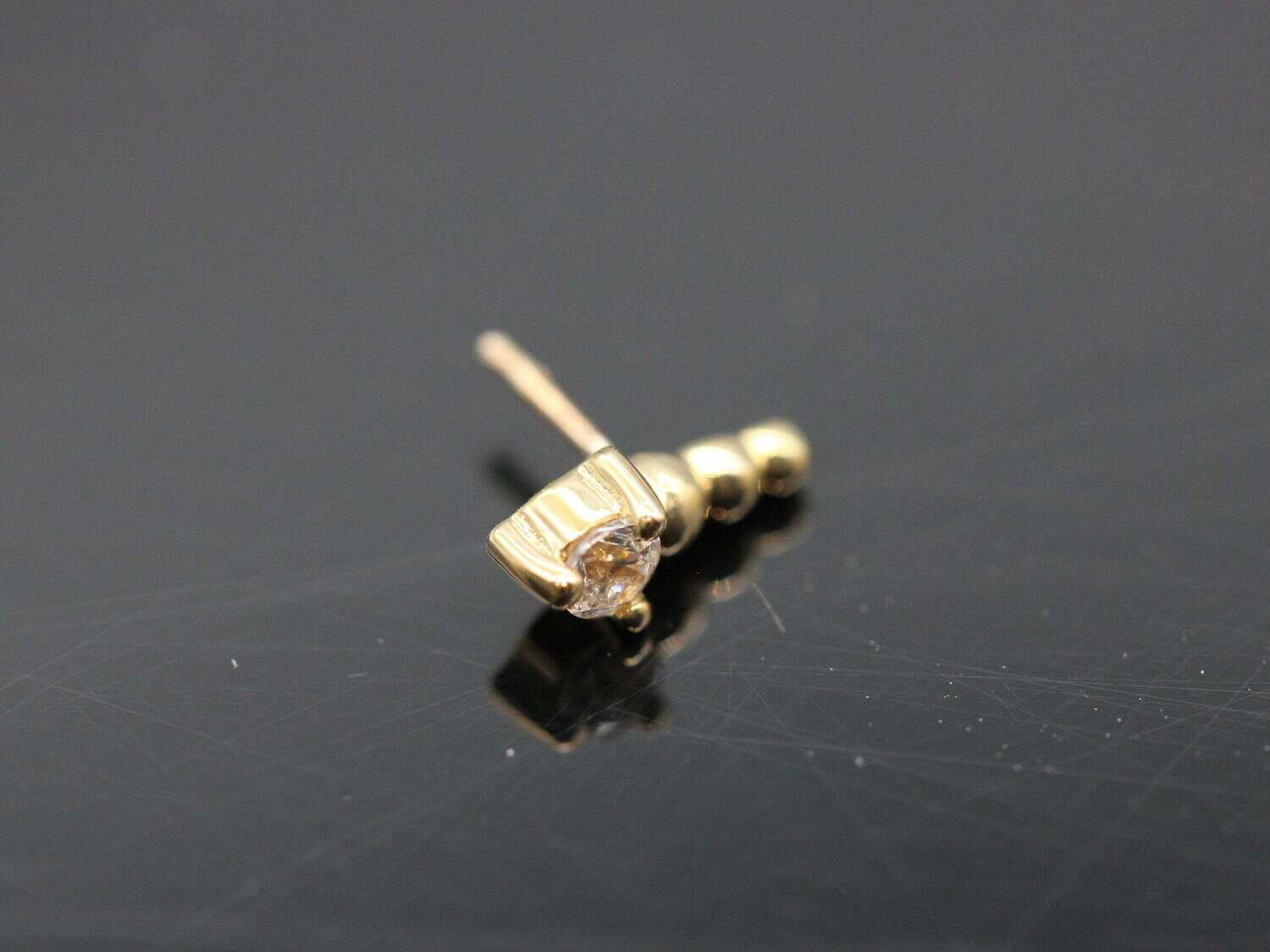 BVLA Pin with glow worm 2 mm prong with graduating linear tri bead