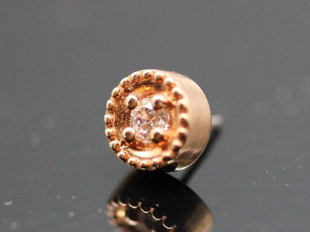 BVLA Pin with round harlequin- 4mm- 2 mm gem
