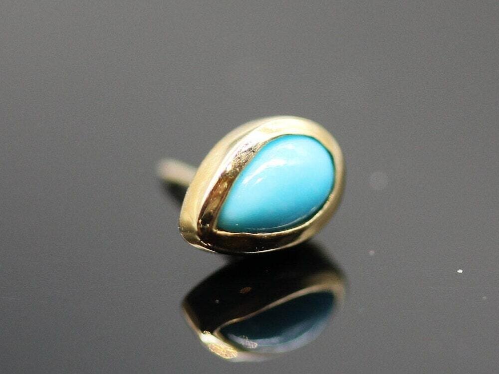 BVLA Pin with low profile pear cab Bezel 4x2.5mm