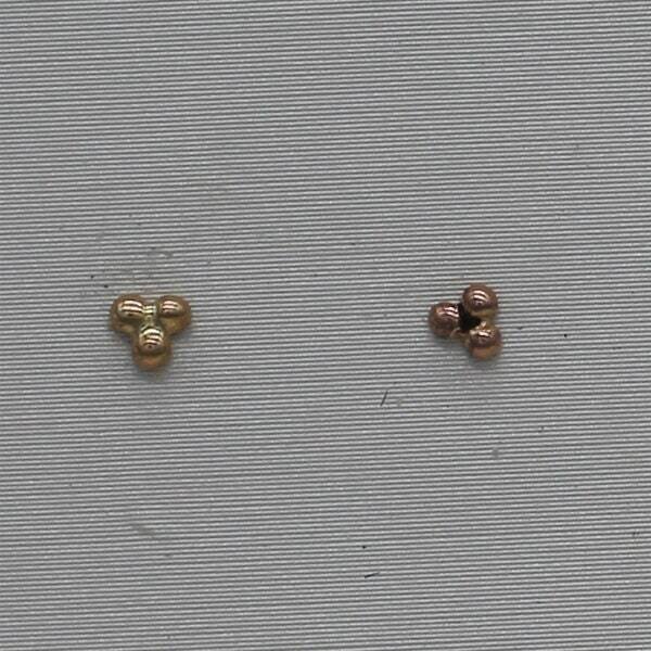 Push Pin Trinity   14k Gold (NOT plated or filled)  Compatible with NeoMetal Threadless Titanium Flatbacks