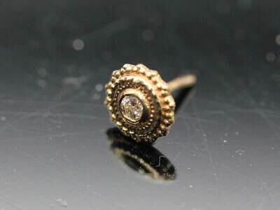 BVLA Pin with Afghan 4 mm with real 1.25 mm Diamond