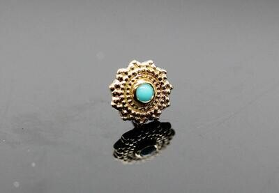 BVLA Pin with Afghan 6mm with 1.5 Turquoise