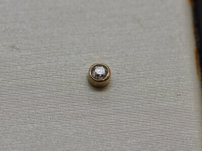 Diamond Bezel Set compatible with Neometal Push Pins 14k Gold Ring With Real Diamond 1.7mm VS1 E/F Color