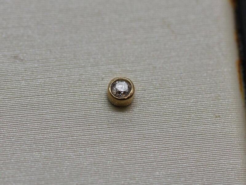 Diamond Bezel Set  compatible with Neometal Push Pins 14k Gold Ring With Real Diamond 1.7mm VS1 E/F Color